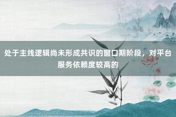 处于主线逻辑尚未形成共识的窗口期阶段，对平台服务依赖度较高的