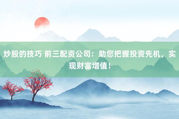 炒股的技巧 前三配资公司：助您把握投资先机，实现财富增值！