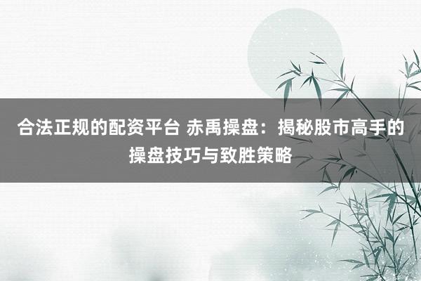 合法正规的配资平台 赤禹操盘：揭秘股市高手的操盘技巧与致胜策略
