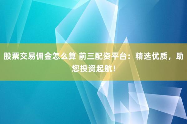 股票交易佣金怎么算 前三配资平台：精选优质，助您投资起航！